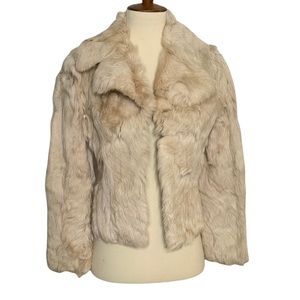 Vintage Fur cropped coat jacket, S